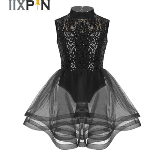 Girls Tutu Ballet Skating Dress Figure dance costume Gymnastics Leotard Mesh Performance Competition professional ballet tutu