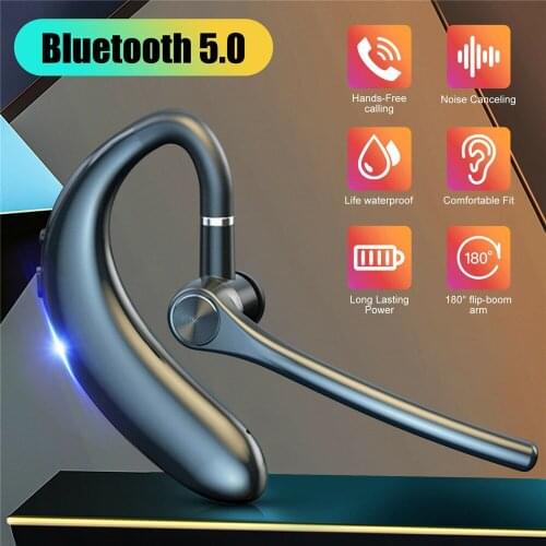 Bluetooth 5.0 Earpiece Wireless Driving Trucker Headset Stereo In Ear Earbuds Tws