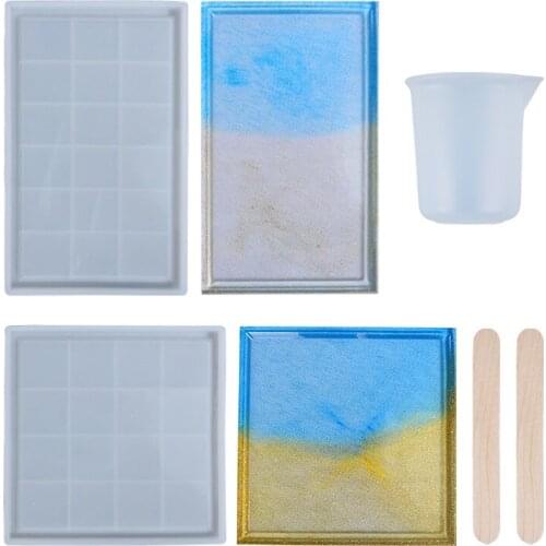 Large Silicone Tray Artist Mold Set Irregular Coasters Epoxy Resin Art Supplies Make Your Own Tray Epoxy Resin Molds 2021 New