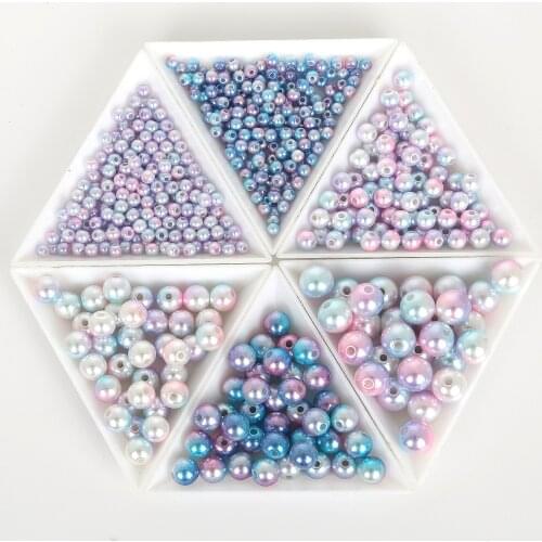 4mm/6mm/8mm/10 mm multicolor round plastic acrylic ABS charm loose pearl beads counter display beads For Handmade Craft Making