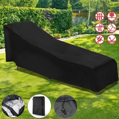 Chaise Lounge Cover Waterproof Lounge Chair Recliner Protective Cover Protection Polyester For Outdoor Courtyard Garden Patio