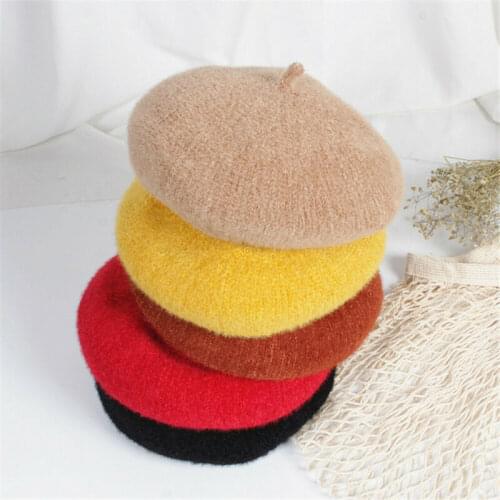 2019 Baby Kids Hats Spring Autumn Winter Unisex Wool Berets Children Boys Girls Cap Children Painter Cap Solid Cap Hats
