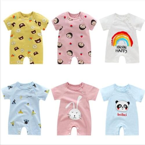 5Pcs/Bag Cotton Baby Romper Short Sleeve baby clothing One Piece Summer Unisex Baby Clothes Girl and Boy jumpsuits