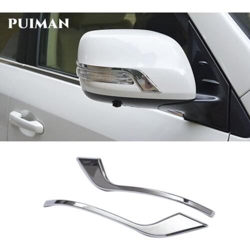 Chrome Car Rearview Mirrors Cover Trim Strip Sticker For Toyota Land Cruiser 200 LC200 Accessories 2016 2017 2018 2019 2 pieces
