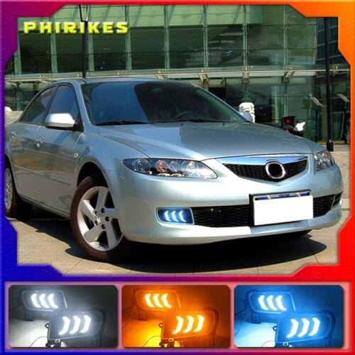 1Pair DRL For Mazda 6 Mazda6 2005 2006 2007 2008 2009 Daytime Running Lights fog lamp cover headlight 12V Daylight
