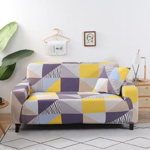 Yaapeet 1pc Europe Sofa Covers High Elastic Geometric Pattern Sofa Slipcovers Bedroom Pretty Furniture Covers Without Pillowcase
