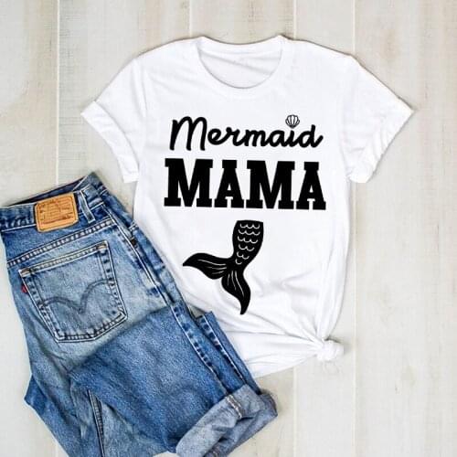 Women Print Lady Mom Mermaid Mama Mom Life Mother Graphic T Ladies Clothes Tee Female Top Tshirt Womens Shirt Clothing T-shirt