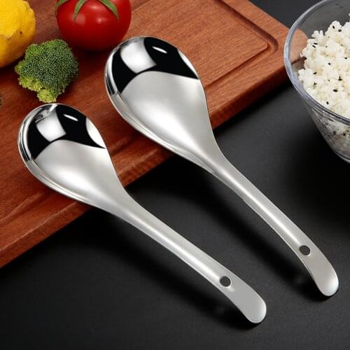 Stainless Steel Nonstick Anti Hot Handle Rice Soup Spoon Kitchen Cooking Tool