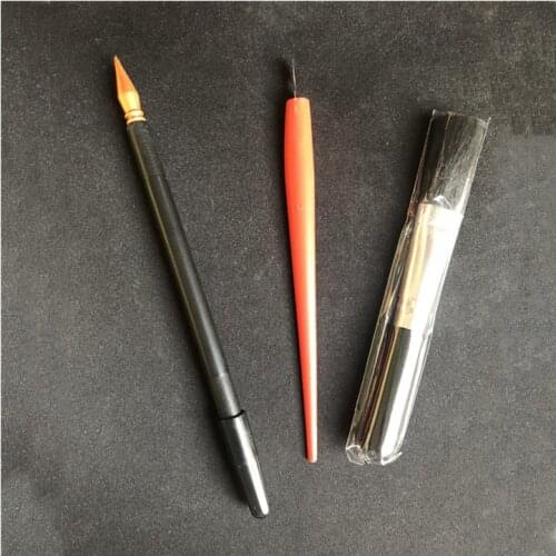 3PC Creative DIY Scratch Painting Tools Art Crafts Tools Drawing Professional Tools Scraper Pen Brush Knife Tool Kit Wood Stick