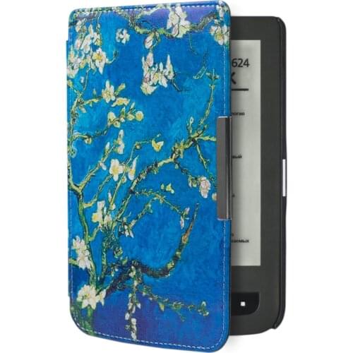 PU leather cover case for Pocketbook 614/624/626 Printed folio ebook case for Pocketbook basic touch lux 2 autosleep cover