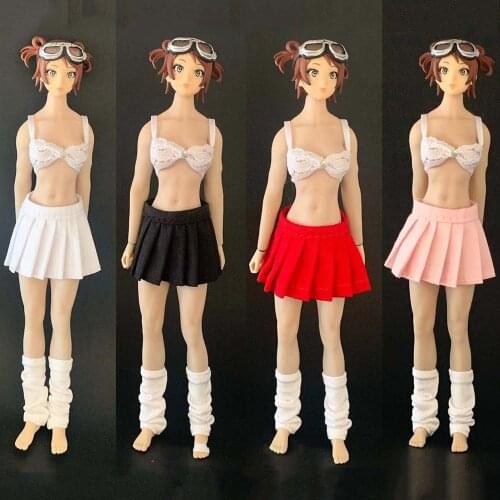 1/12 Female Figures Clothes School Uniform Pleated Skirt for 6 Inches TBLeague Figures Dolls