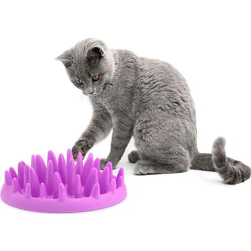 Pets Dog Cats Feeders Bowls Catch Interactive Hard Silicone Cat Kitten Slow Food Feed Non Slip Anti Gulping Feeder Bowl
