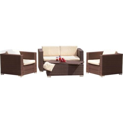 Patio Furniture Outdoor Brown Wicker 4-Piece Outdoor Sofa Set
