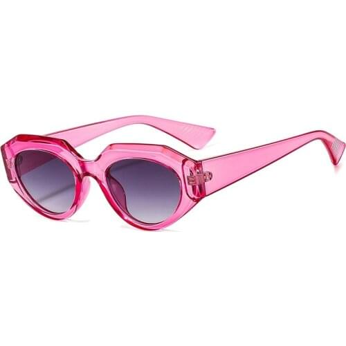 Fashion Small Oval Sunglasses Women Vintage Blue Orange Champagne Eyewear Ins Popular Cat Eye Trending Men Sun Glasses