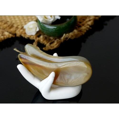 Natural Yak Black Buffalo Horn Gua Sha Scraper Face Back Neck Massager Professional Body Care Tendon Facial Massager Beauty Tool