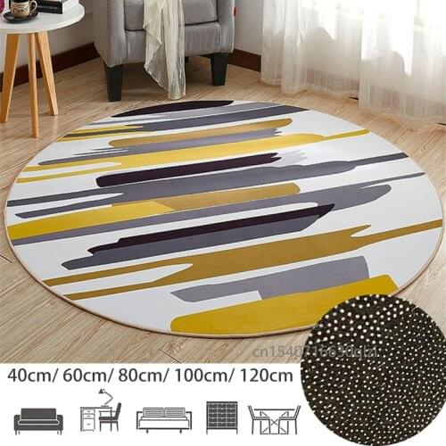 Anti Slip Round Carpet Soft Modern Floor Mat Printed Area Rugs Bedroom Bathroom Living Room Kitchen Tatami Rug