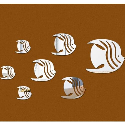 New hot sale mirror wall stickersyes ocean ball top fashion modern acrylic surface sticker home decoration