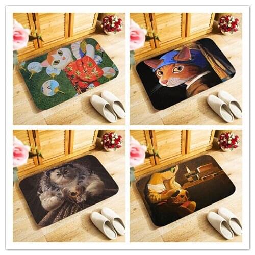 New Vintage cats printed 40x60cm outdoor entrance doormat small area rug for bedroom kitchen hallway doormat anti-slip door mat