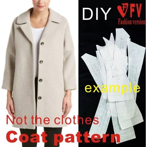 Garment pattern womens large lapel coat coat pattern sewing board paper drawing BFY-184