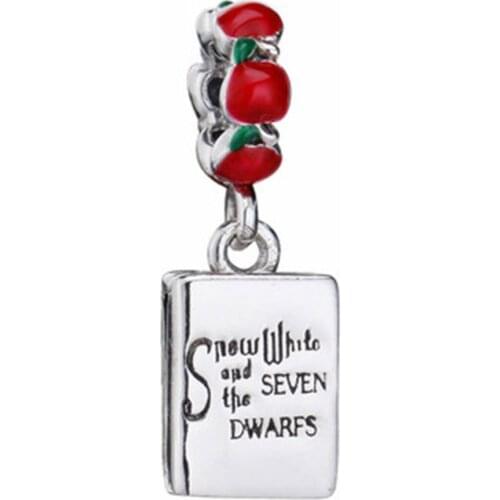 Fits Pandora Bracelet 925 Sterling Silver Jewelry Snow White and The Seven Dwarfs Book Charm Original Beads for Jewelry Making