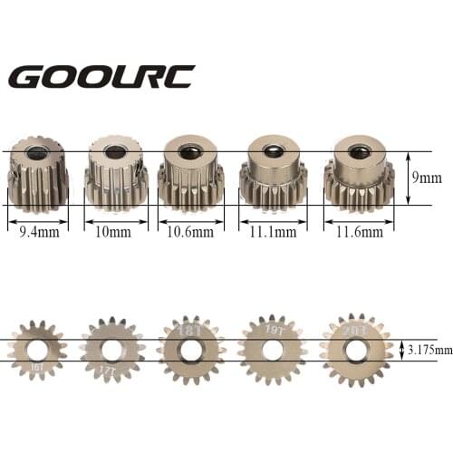 GoolRC 48DP 3.175mm 16T 17T 18T 19T 20T Pinion Motor Gear for 1/10 RC Car Brushed Brushless Motor