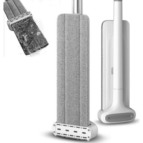 Hand free Flat Mop Clean Mops with 3pcs Reusable Microfiber Pads Squeeze Floor Mops Household Cleaning Tools