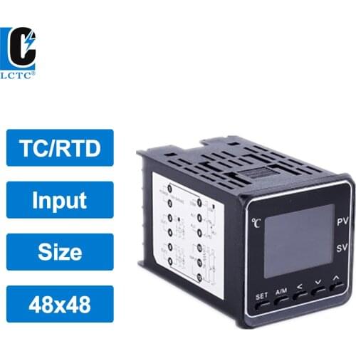 TC/RTD Input 48x48mm SSR/Relay/4-20mA/0-10V Output 50 Segments Programmable Ramp Soak LCD Pid Temperature Controller