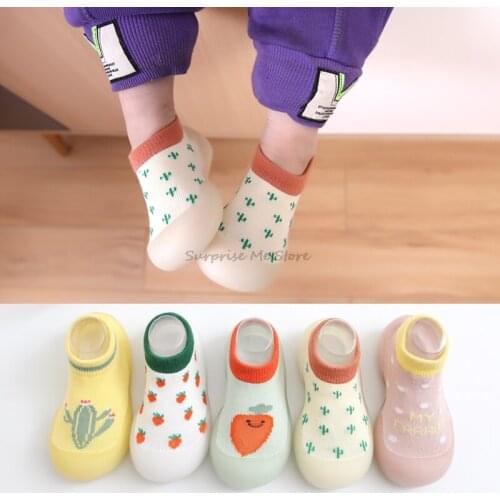 Baby Kids First Walkers Sock Shoes Breathable Infant Toddler Shoes Casual Girl Boy Cartoon Fruit Soft Comfortable Non-slip Shoes