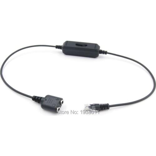 PC Headset to Universal RJ9/RJ10/RJ22 Phone Switch Adapter with 8 Circuit Lines Switch Compatible for Any office telephones