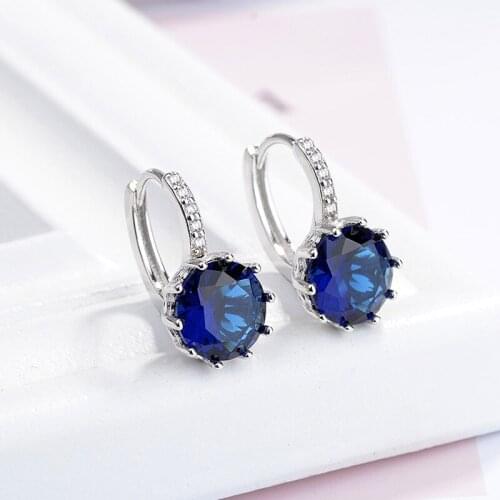 ZRHUA Original 925 Sterling Silver Cubic Zirconia Crystal Classic Round Earrings for Women Wedding Bijoux Brinco Big Sale