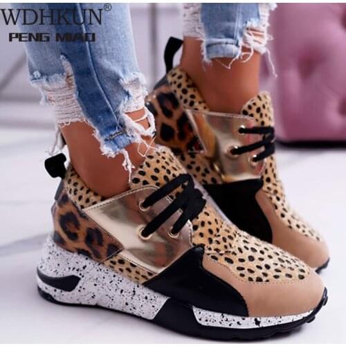 2021 Summer Hot Lady Shoes Women Sneakers Leopard Mesh Breath Women Running Female Shoes Outdoor Flat Platform Zapatos Mujer
