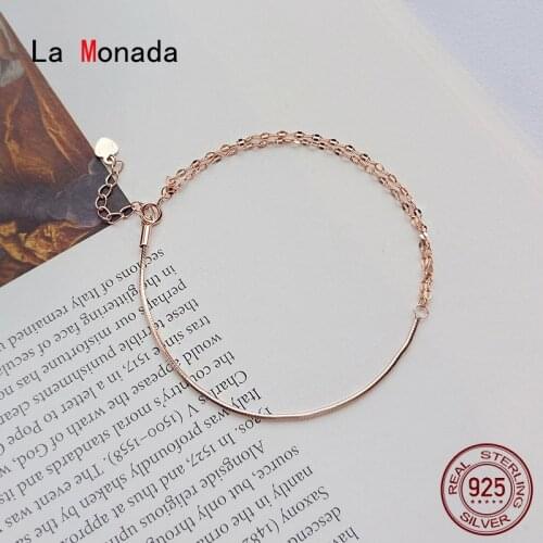 La Monada Fine Silver 925 Jewelry Bracelet Female Woman Design Chain Minimalist Bracelets For Women Silver 925 Sterling