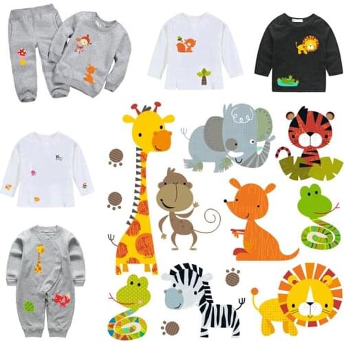 1 Set T-Shirt/ Bag/ Cap Iron on Patches Garment Accessories Cute Animals Flowers Sticker Decorations Heat Transfers