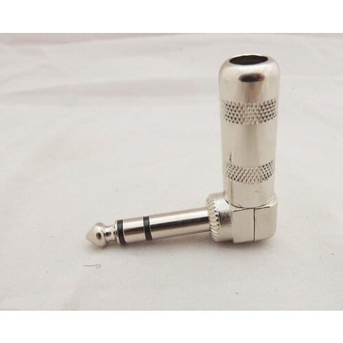 10pcs 6.35 mm 1/4" Male Plug Right Angle TRS Stereo Audio Metal Connector Adapter