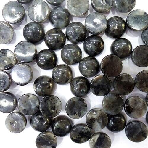 100Pcs 8x4mm Wholesale Natural Black Labradorite Round Cab Cabochon DIY Jewelry Making Accessories M24