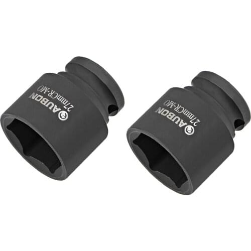 Uxcell 2 Pcs 1/2-Inch Drive by 27mm Shallow Impact Socket, Cr-Mo, 6-Point, Metric