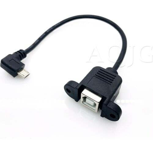 30cm Micro USB 2.0 A to B Male M/F Printer Print High Speed Cable Cord Plug Scanner With Screw Hole New Arrival 1Ft