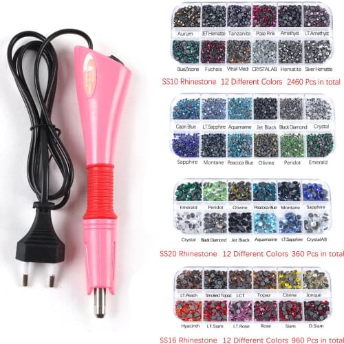 7 sizes mold Hot drilling machine Hotfix Rhinestones Point drill Applicator tools Iron On Crystal Accesory DIY Heat Fix Tools