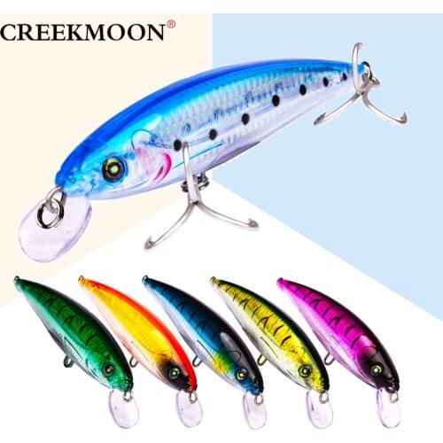 9Pcs 160mm 43g Minnow Fishing Lure 3D Eyes Crankbait Wobbler Artificial Plastic Hard Bait Topwater 2 Hooks Floating Fish Tackle