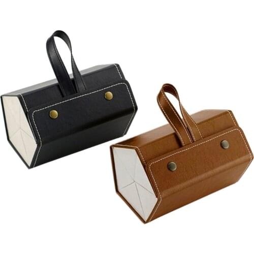5 Slots Foldable Multiple PU Leather Sunglasses Eyeglasses Travel Organizer Case Multiple Hanging Eyewear Holder Display