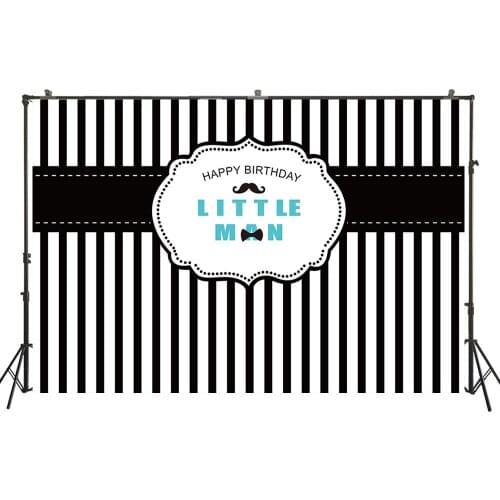 Photography Backdrops Birthday Party Decor Banner Little Man Moustache Boys Desserts Table Photo Background Studio Props W4594