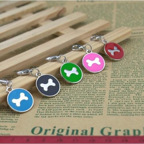 Dog Tag Pet Cute Paws Bones Dogs Cat ID Tags Pet Collar Pendant For Kitten Puppy Name Phone Address Tag 1pcs