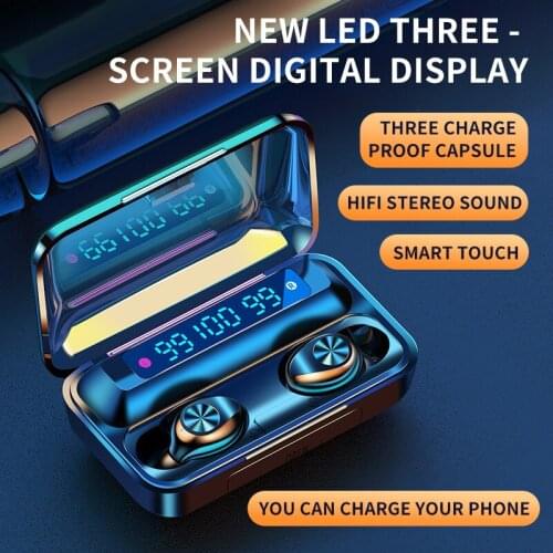 F9-10 Bluetooth 5.0 Wireless TWS Headphones Earphones F9 Earphone Stereo HIFI Sports Headset Support iOS/Android Phones HD Call