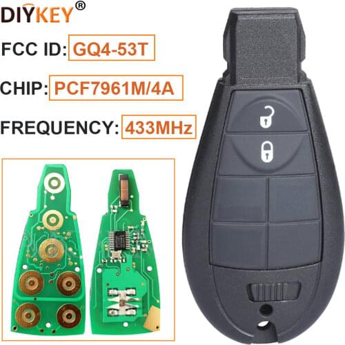 KEYECU Remote Key 2B Fob Fobik 433MHz PCF7961M 4A Chip for Jeep Cherokee Sport KL 2014 2015 2015 2017 2018 2019 FCCID: GQ4-53T
