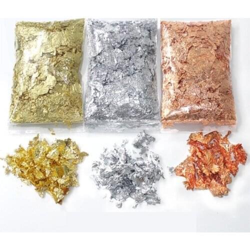 2G Imitation Gold/Sliver Foil Art Craft Paper Leaf Leaves Sheets Bulk Foil Paper Leaves For Gilding DIY Nail Flake Art Decor