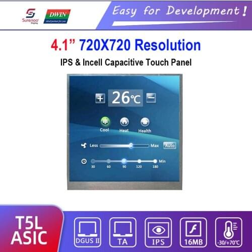 Dwin T5L HMI Intelligent Display, DMG72720T041_06WTC Industrial Level 4.1" IPS 720X720 LCD Module Screen Incell Touch Panel