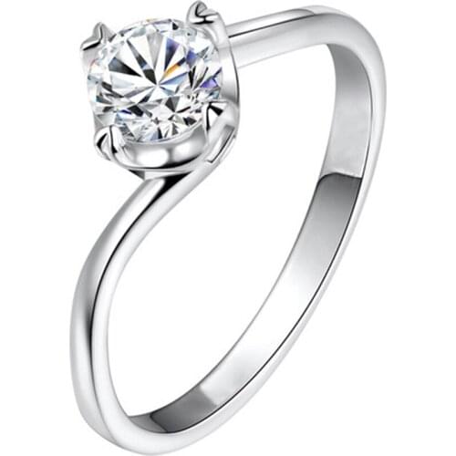 Twist Small Love Heart Sterling Silver 925 Ring Cute Romantic Luxury Exquisite Engagement Wedding Party Anniversary Jewelry Gift