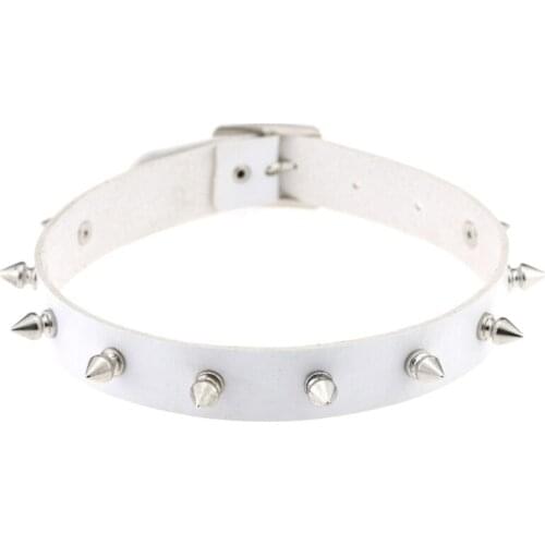 Heavy Metal Punk Style Spiked Rivet Leather Necklace Japan Harajuku Clavicle Chain Cosplay Gothic Rock Neck Chain Leather Chains