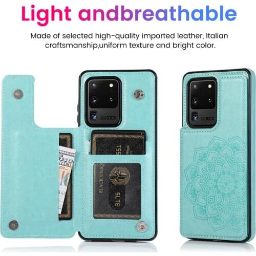 Mandala Pattern PU leather Double Buckle Open Phone Back Case for Samsung Note 20 S20 Ultra Note 10 Plus S9 S8 S10 Plus S10e