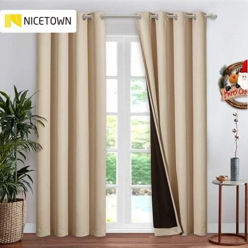 NICETOWN 1 PC 100% Blackout Modern Thermal Fabric Grommet Curtains Drape Drapery for Windows Treatments for Bedroom Decoration